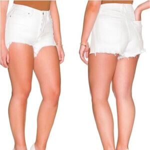 Good American BOMBSHELL SHORT WHITE038 4 / 27 Inseam 3 1/2 inches Denim‎ Cutoffs